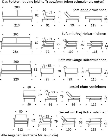 DUBLEXO Schlafsofa von Innovation Maße