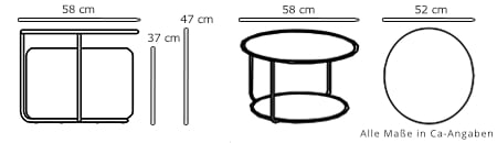 Sitzhocker / Beistelltisch TOM von Softline Maße